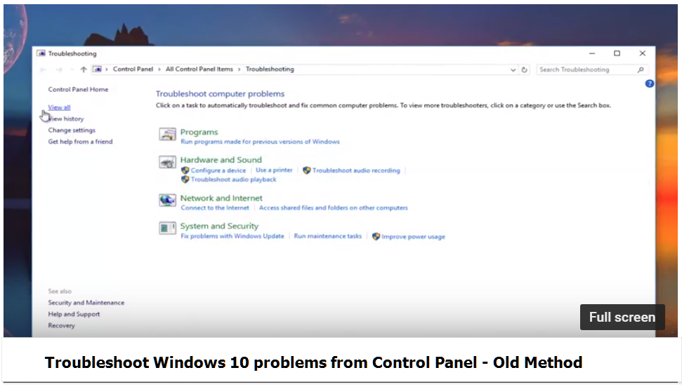 Old Method Of Troubleshooting Windows 10 Problems