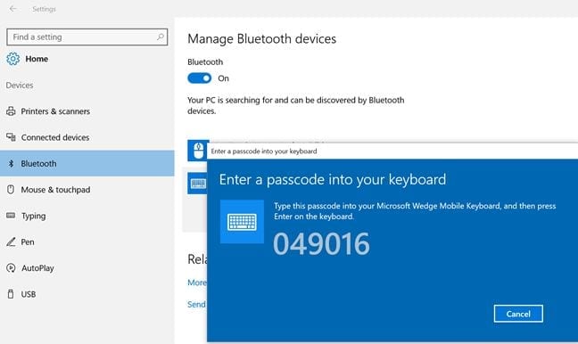 Pairing Windows 10 And Bluetooth Keyboard