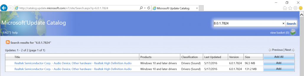 Download Location Of Latest Realtek Hd Audio Drivers Windows 10