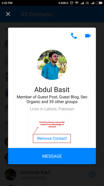 Remove Contact From Messenger Android