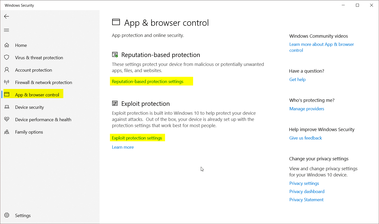 Reputation Based Protection Windows 10