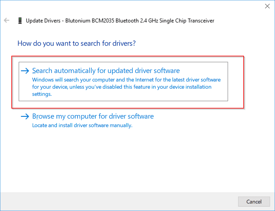 Search Automatically For Bluetooth Keyboard Driver Software Windows 10