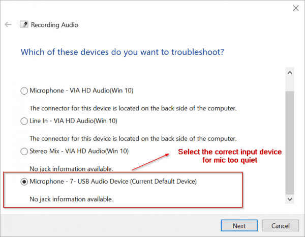 Select Default Mic Windows 10