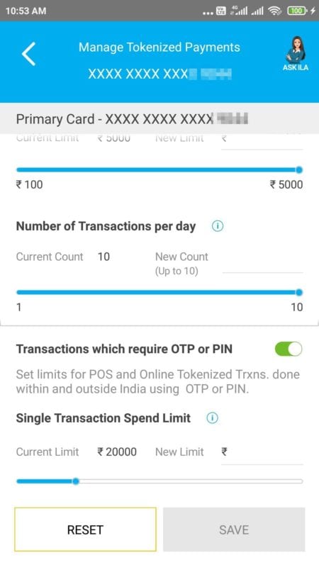 Set Transaction Limt For Transactions With Otp Pin