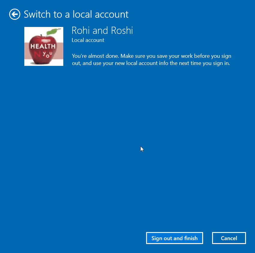 Sign Out Microsoft Account