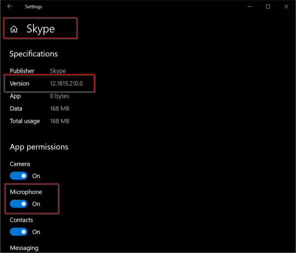 Skype App Permissions Windows 10 Select Default Mic