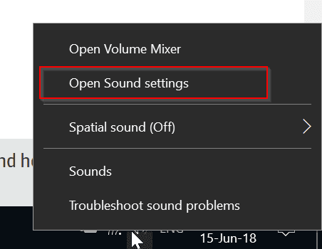 Sound Settings Windows 10 1803