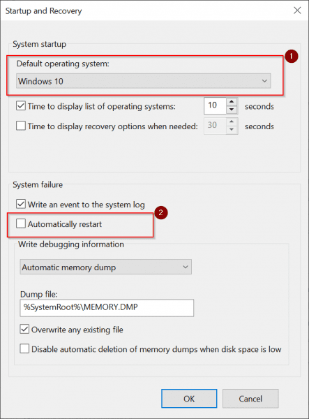 Stop Automatic Restart Windows 10