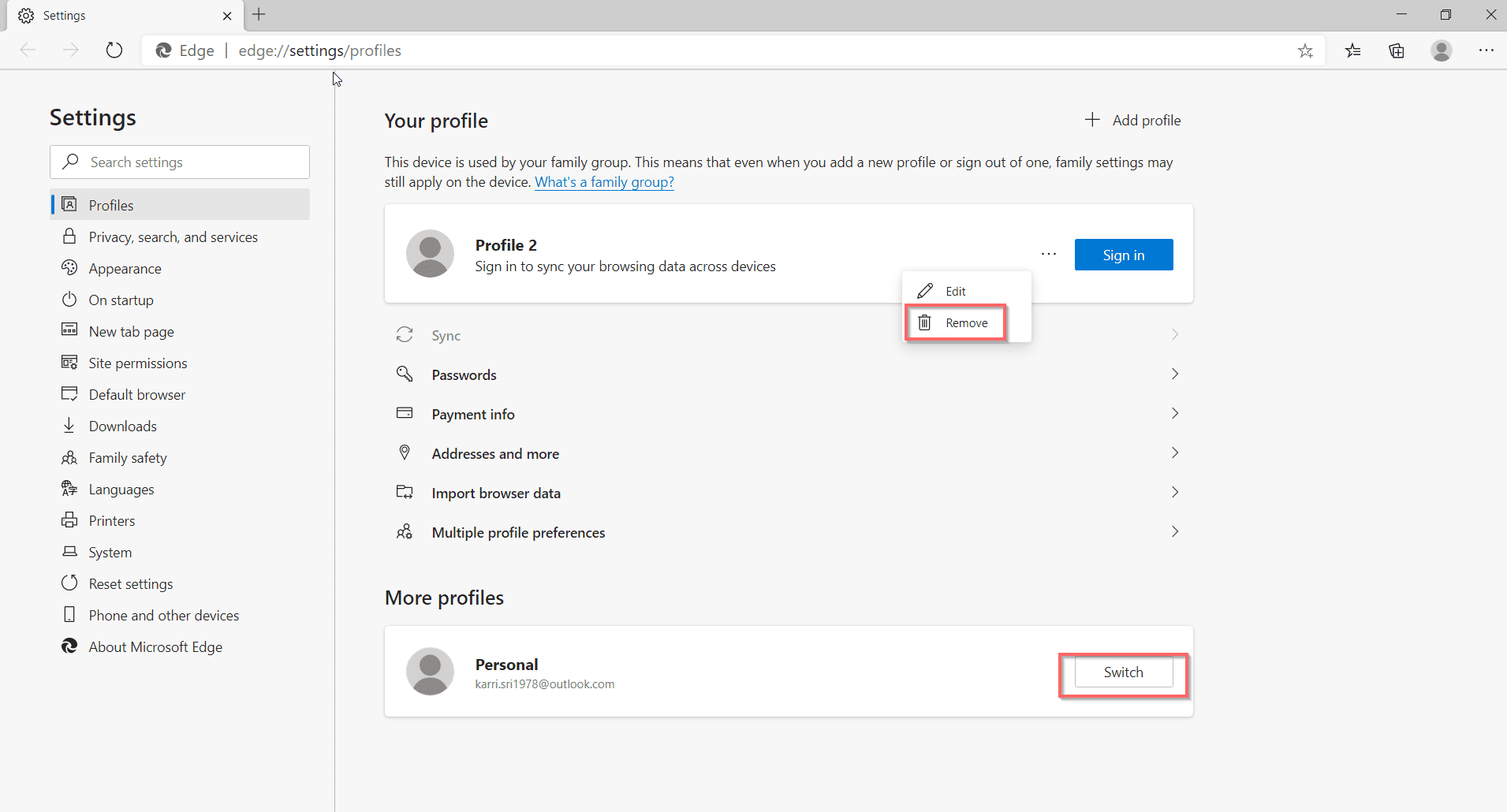 Just How To Create/Switch/Remove Profile in Microsoft Edge of Windows ...