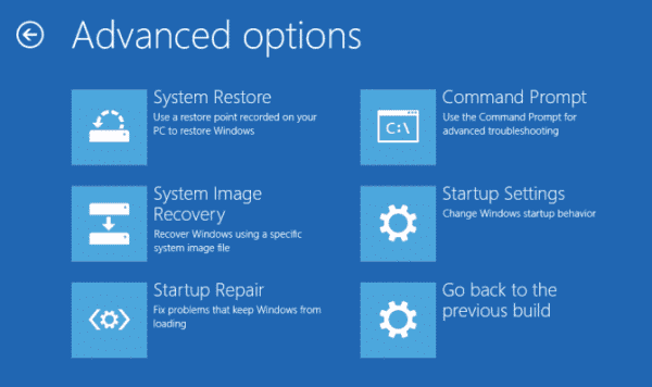 Troubleshoot Options Windows 10 Repair