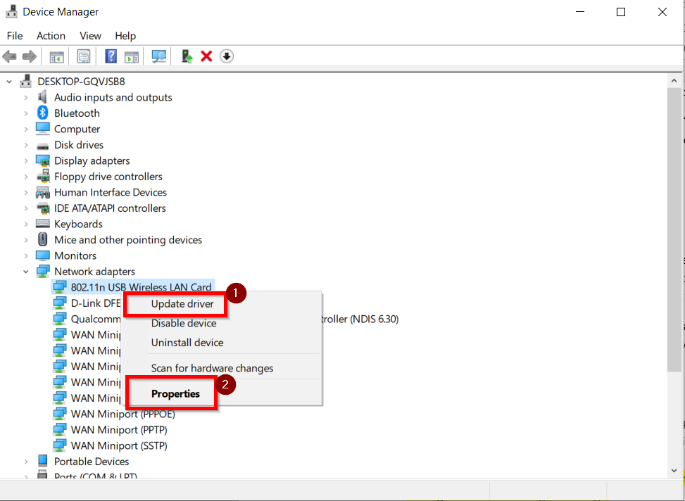 Update Wi Fi Network Adapter Driver Windows 10