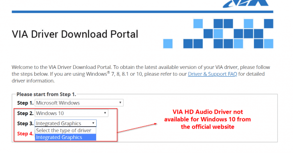 Via Driver Download Panel Audio Windows 10