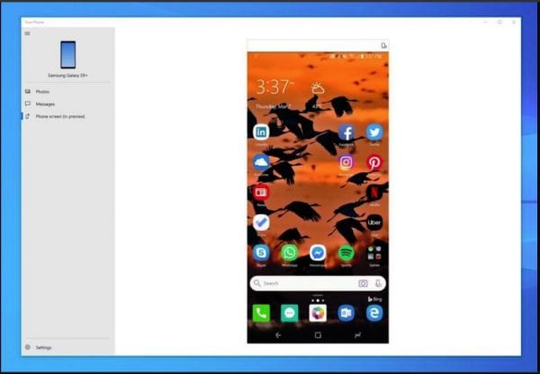 Windows 10 1903 Your Phone Mirror
