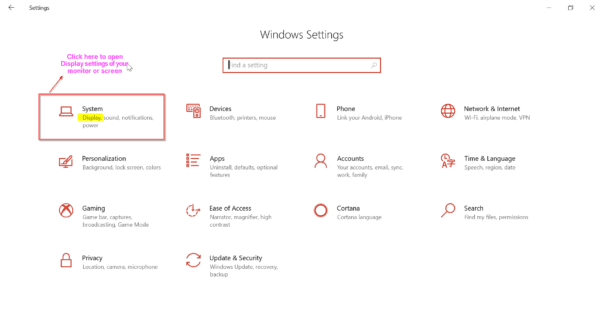 Settings In Windows 10