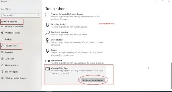 Windows Store App Troubleshooter