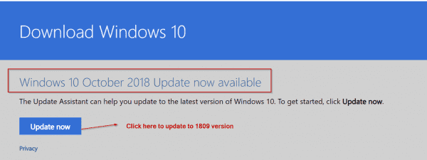 Windows 10 1809 Update