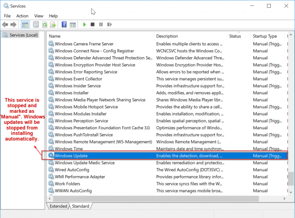 Windows Update Service Stopped